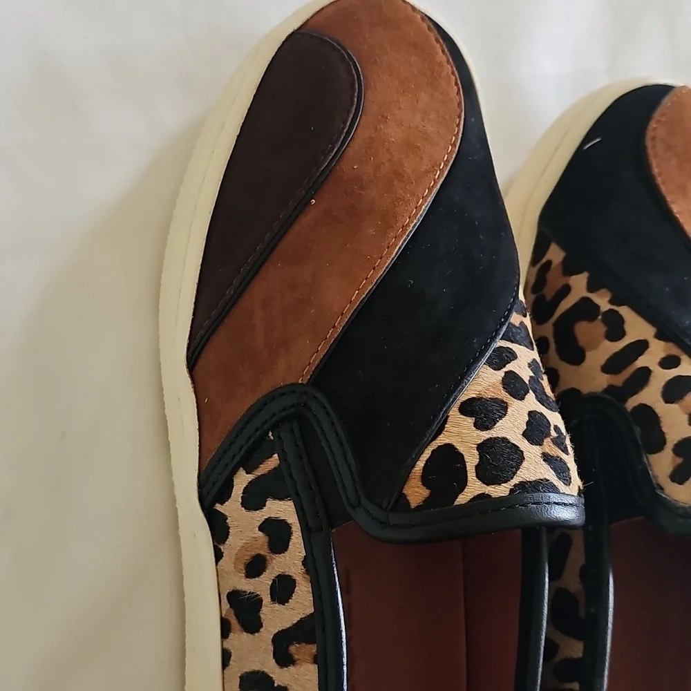 Coach Women's Leopard Patchwork Slip On Shoes